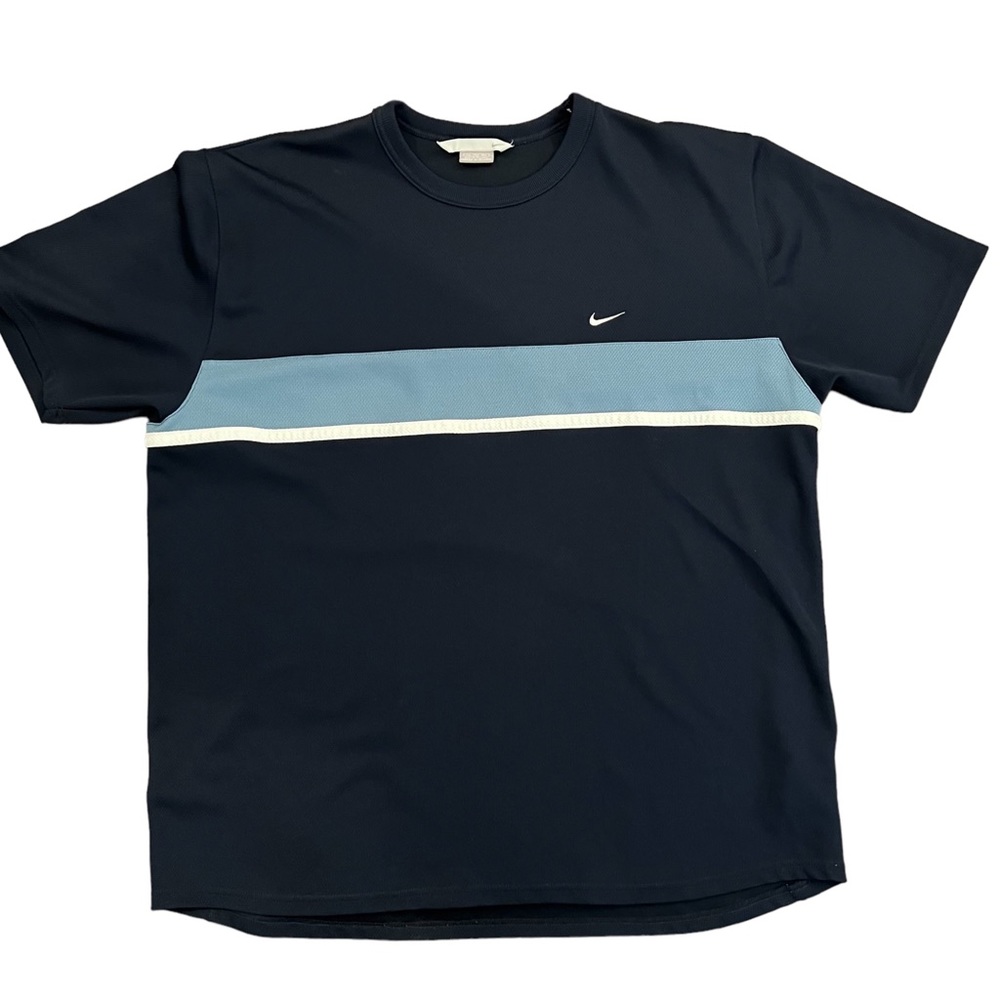Men’s Nike Short Sleeve Shirt | Color blocked | Striped | Blue | Size XXL